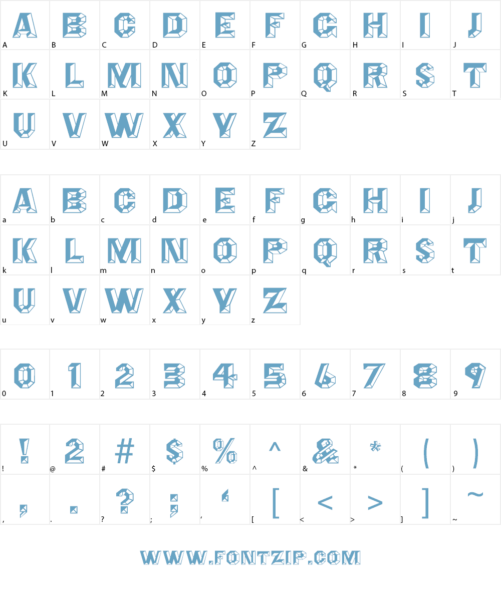 Angles Octagon Font Character